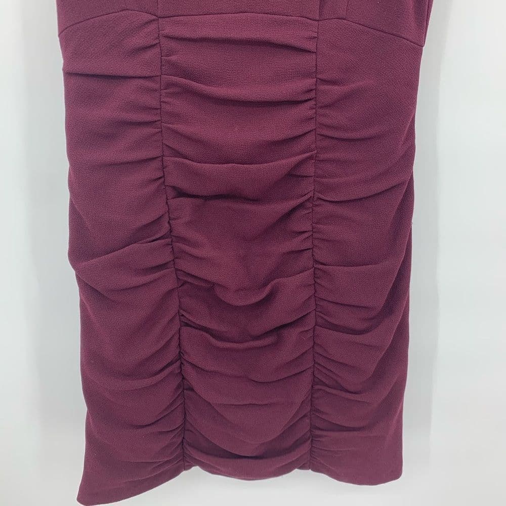 Nanette Lepore Burgundy‎ Ruched Dress. Sz 10 - Thumbnail 2
