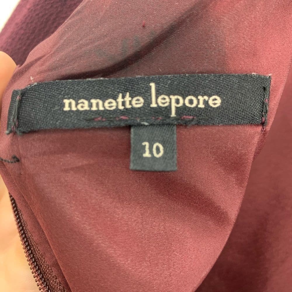 Nanette Lepore Burgundy‎ Ruched Dress. Sz 10 - Thumbnail 5
