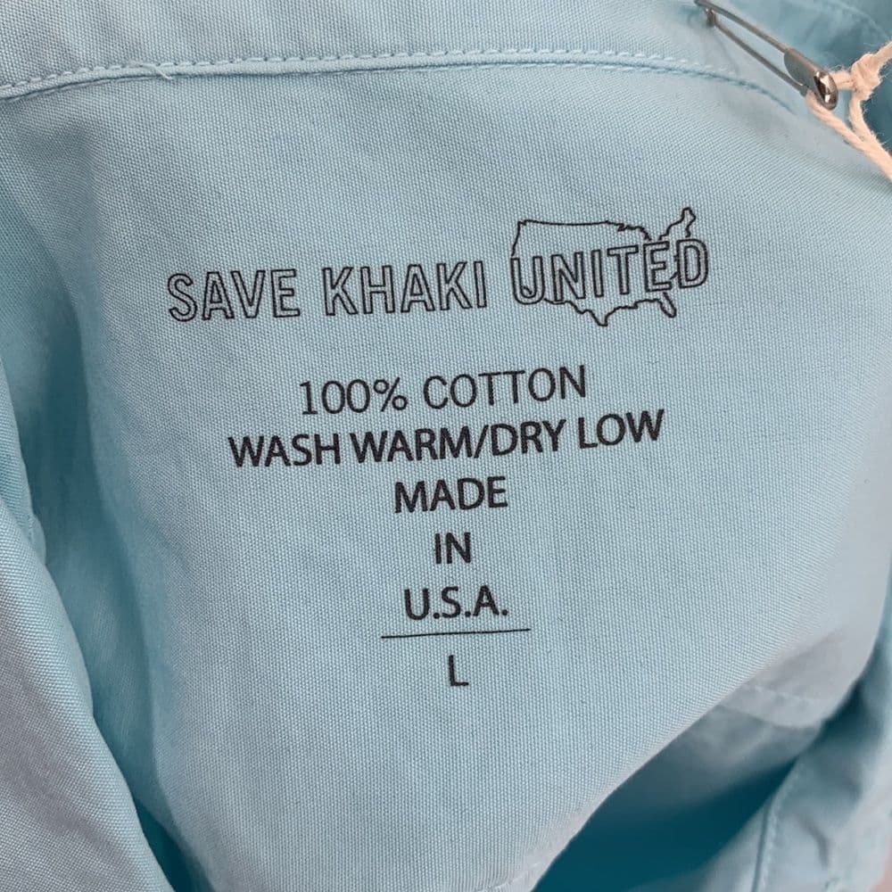 Save‎ Khaki United Poplin Short Sleeve Work Shirt Sz L NWT - Thumbnail 5