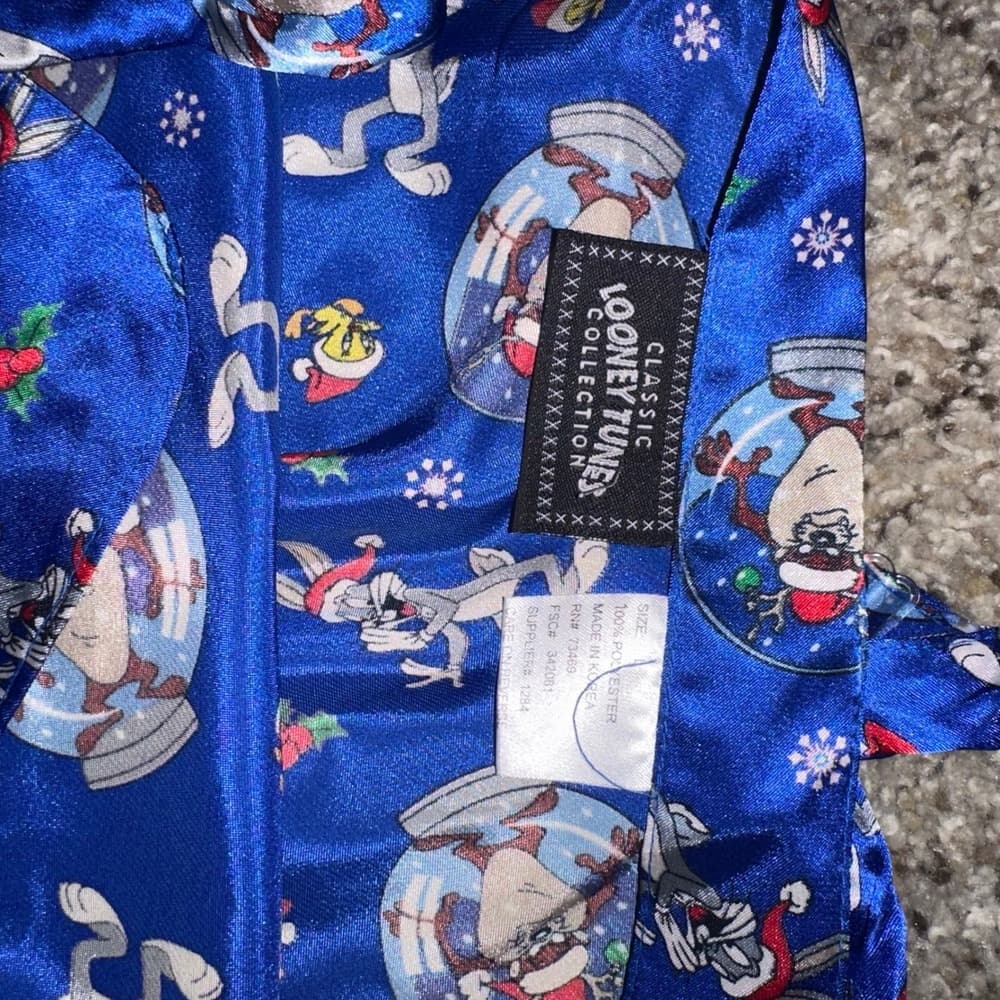 Looney‎ Tunes Classic Collection Blue Holiday Sleep Dress Women's Size L - Thumbnail 5