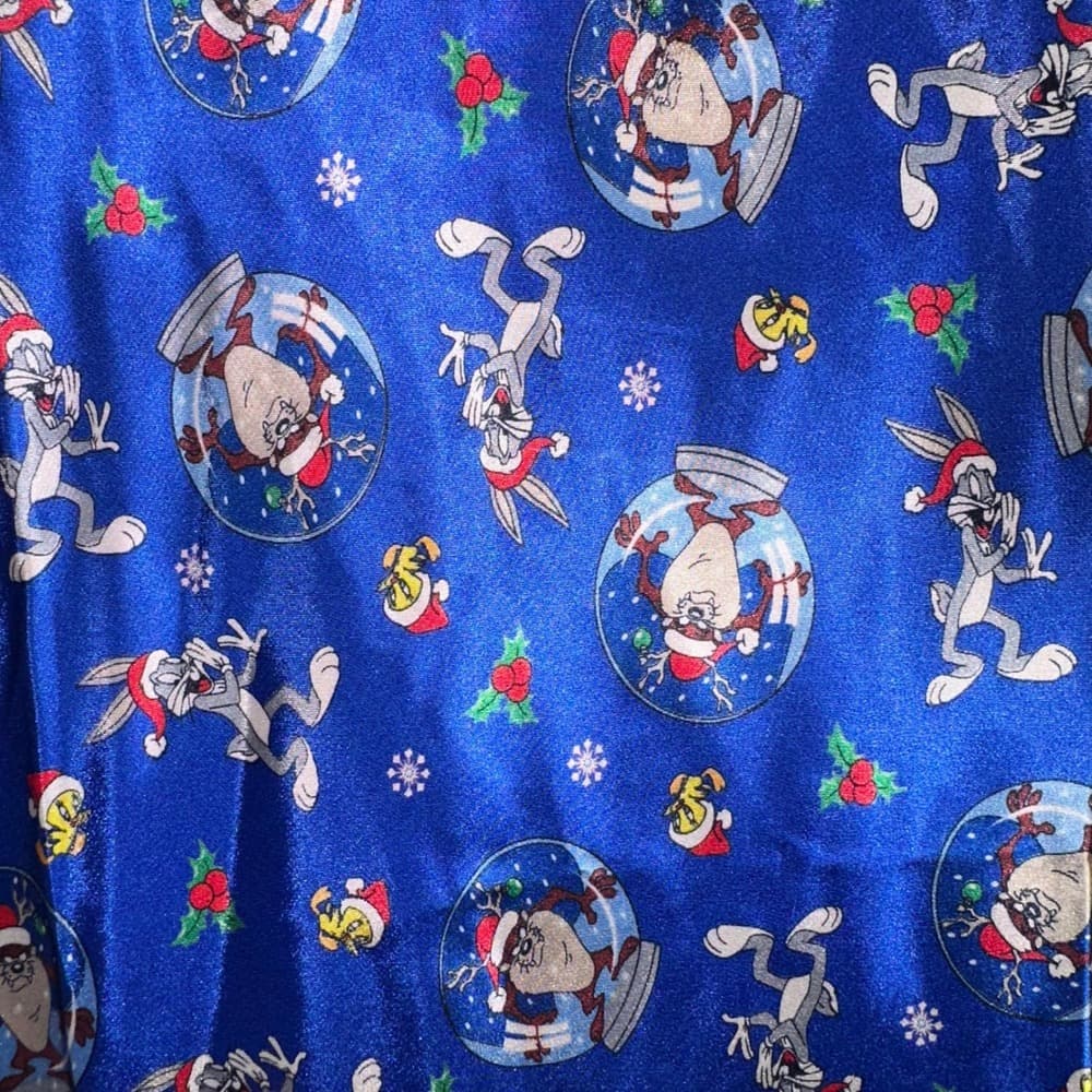 Looney‎ Tunes Classic Collection Blue Holiday Sleep Dress Women's Size L - Thumbnail 2