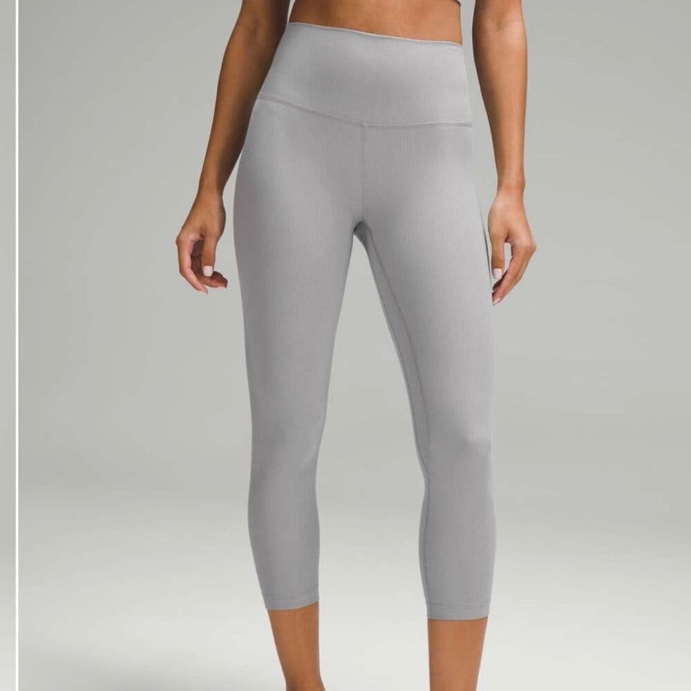 Lululemon Align‎ Ribbed High-Rise Crop 23" in Rhino Grey Sz 10 - Thumbnail 7