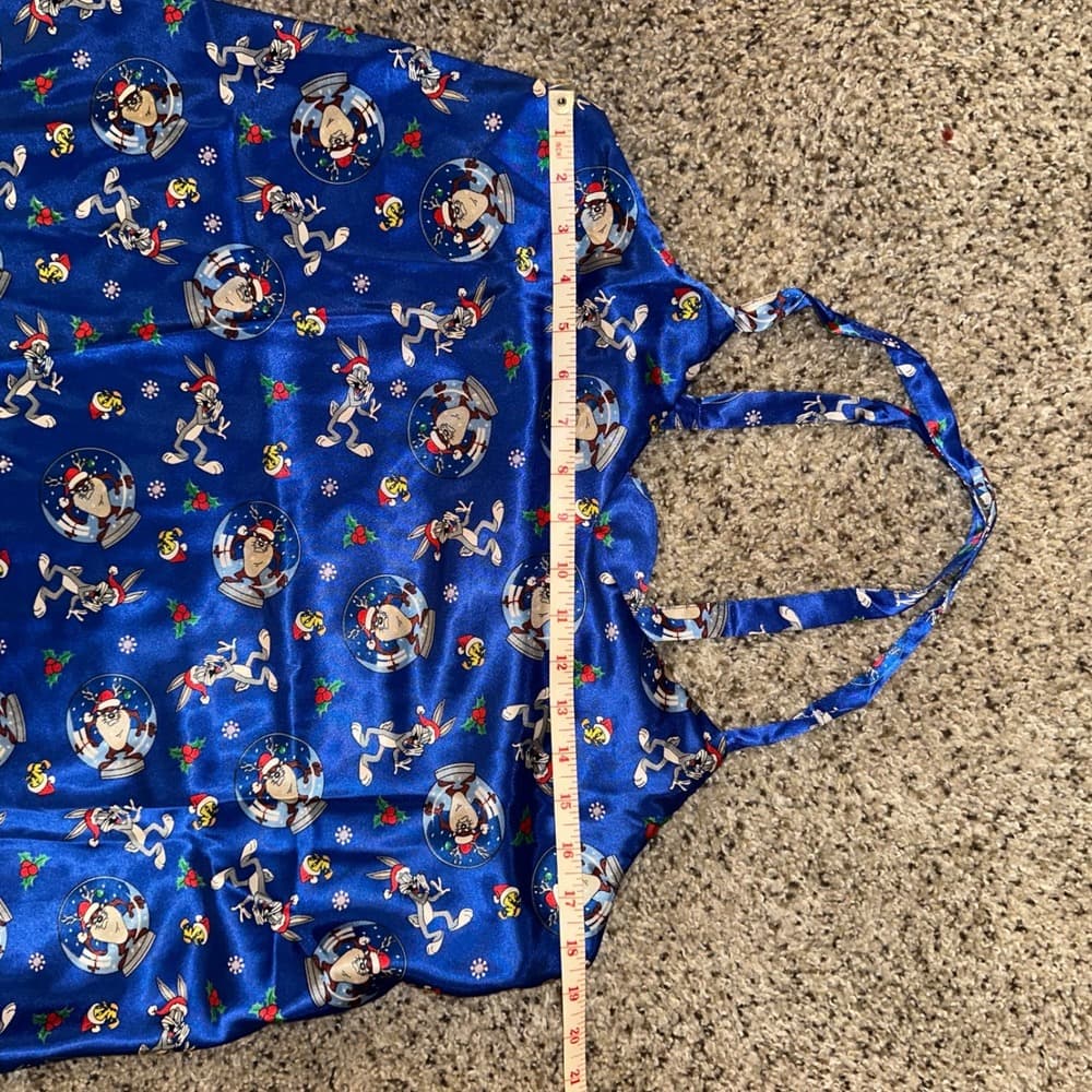 Looney‎ Tunes Classic Collection Blue Holiday Sleep Dress Women's Size L - Thumbnail 7