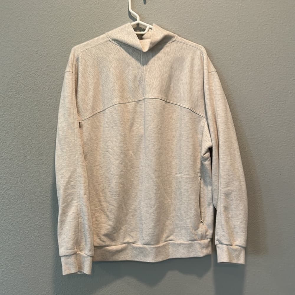 Lululemon‎ French Terry Oversized Half Zip in Heather Bone Sz L - Thumbnail 3