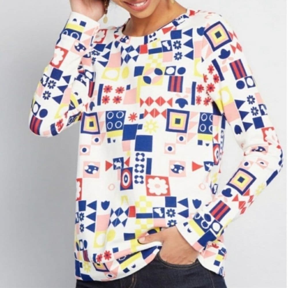 ModCloth Motif Appreciation Sweatshirt‎ French Terry Sz S - Thumbnail 2