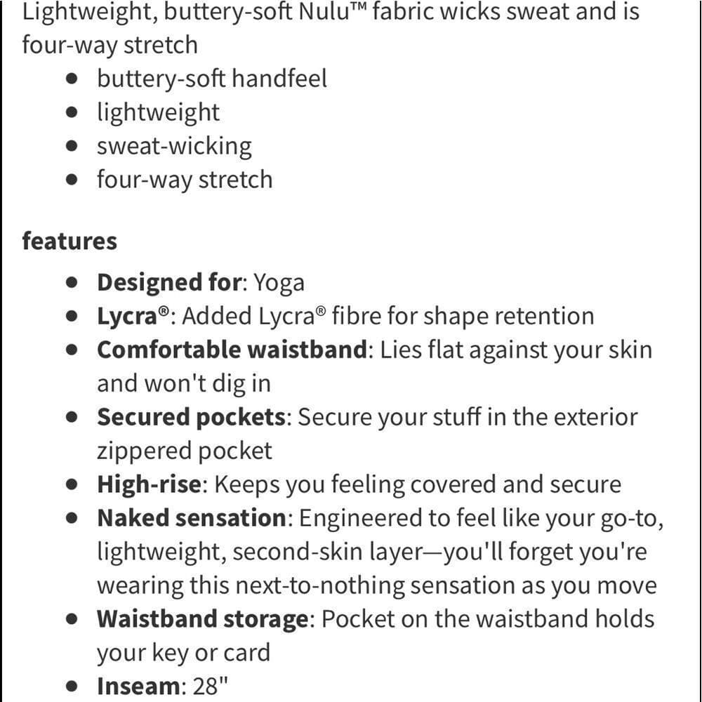 Lululemon Reveal Tight Mindful Motion in‎ Carbon Dust Sz 4 - Thumbnail 9