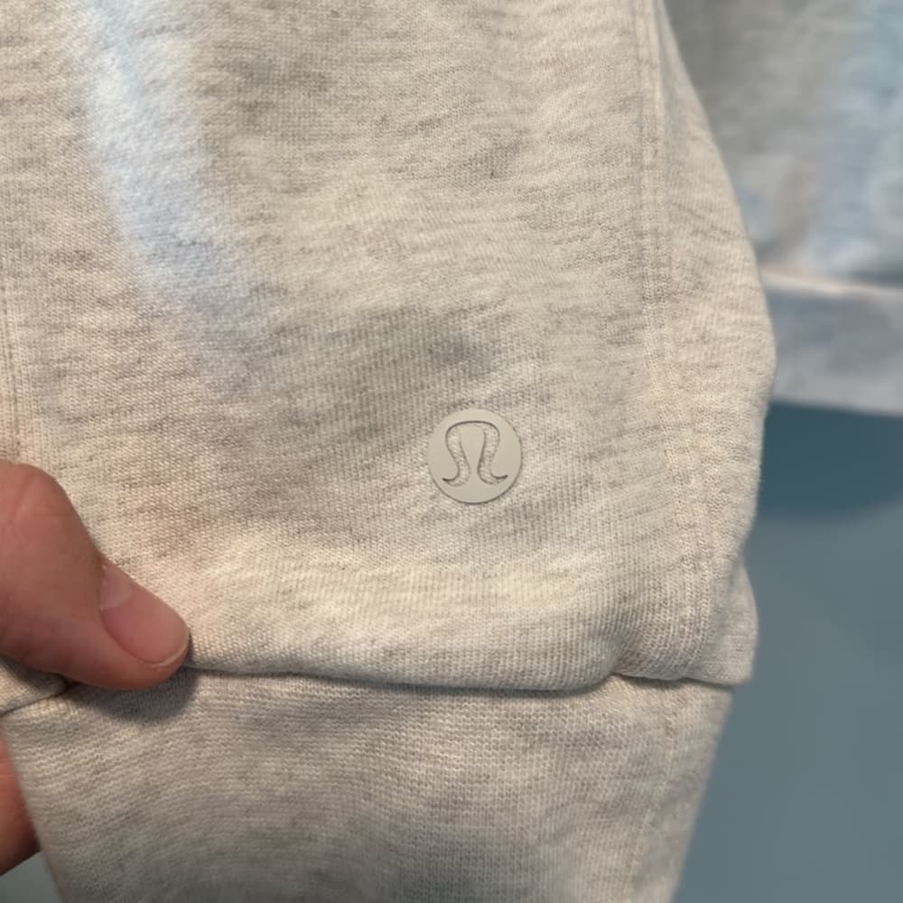 Lululemon‎ French Terry Oversized Half Zip in Heather Bone Sz L - Thumbnail 5