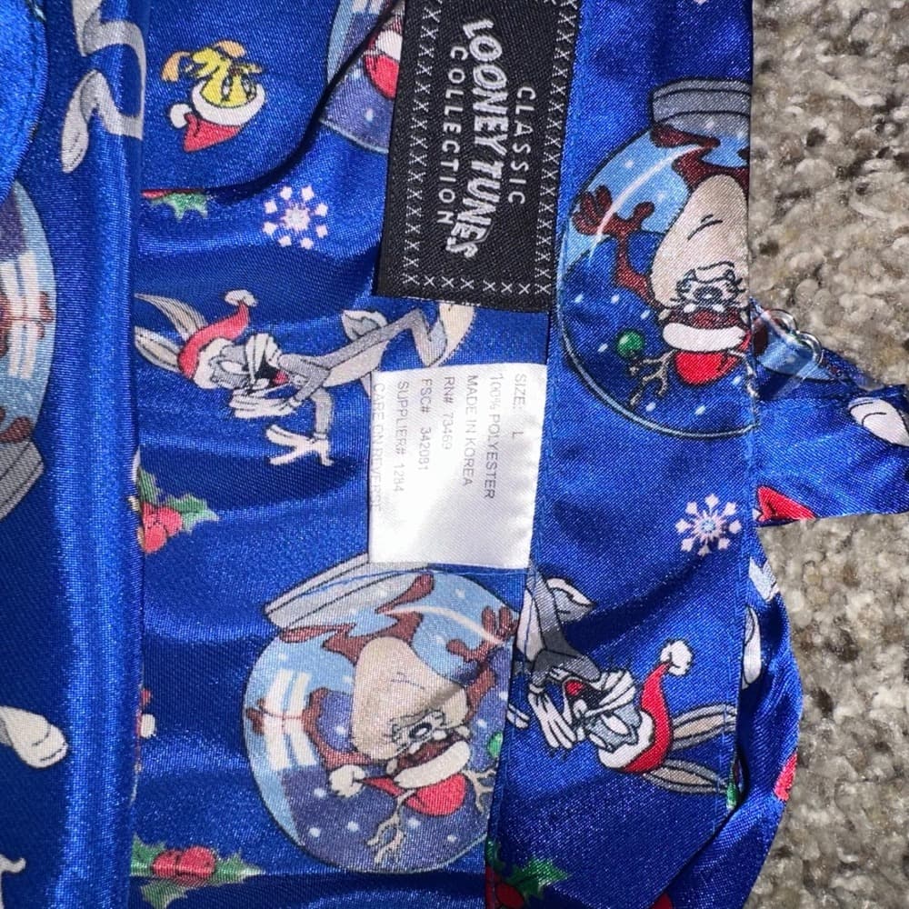 Looney‎ Tunes Classic Collection Blue Holiday Sleep Dress Women's Size L - Thumbnail 6