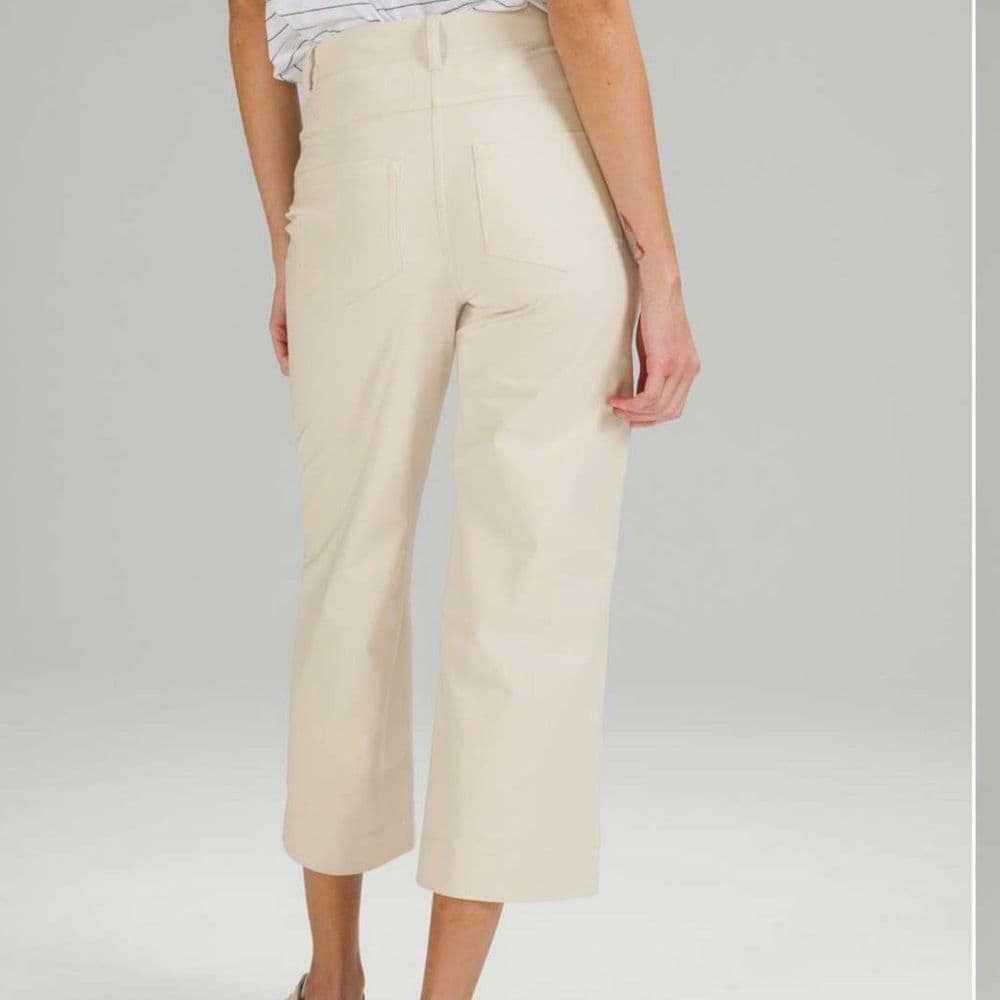 Lululemon City Sleek 5 Pocket Wide-Leg High Rise 7/8 Length Pant in White Opal S - Thumbnail 8