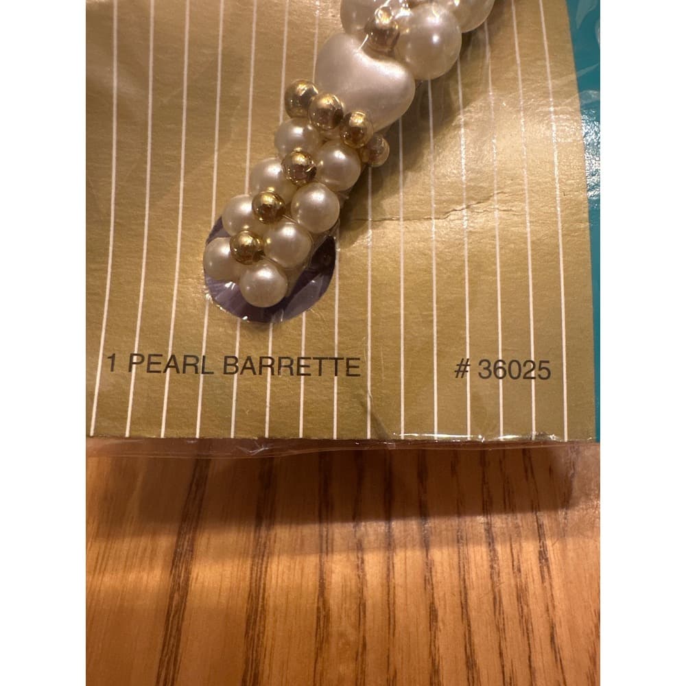 Philips Modern Classics Faux Pearl Heart Hair Barrette‎ Gold Tone Beads 36025 - Thumbnail 3