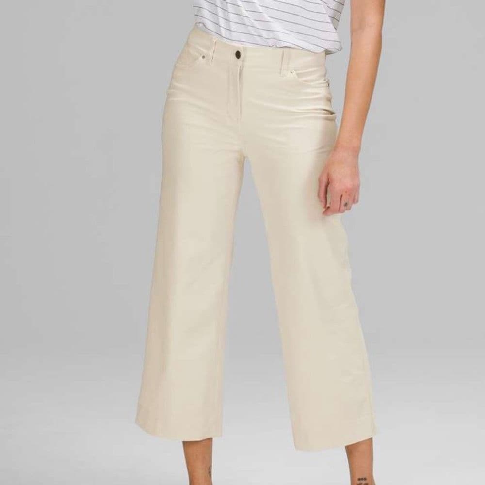 Lululemon City Sleek 5 Pocket Wide-Leg High Rise 7/8 Length Pant in White Opal S - Thumbnail 7