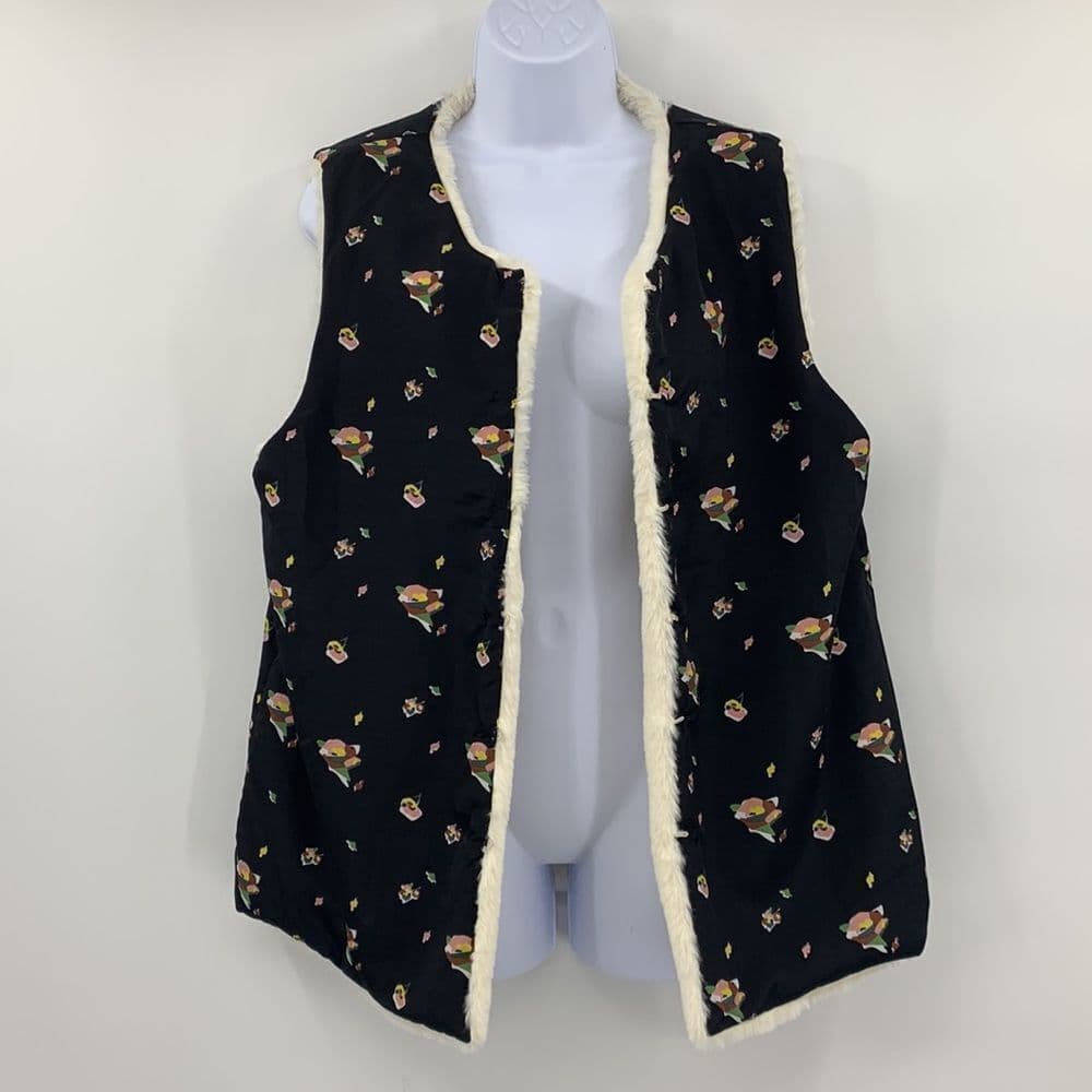 Matilda Jane Snow Way Faux Fur Vest Reversible Sz‎ L - Thumbnail 5