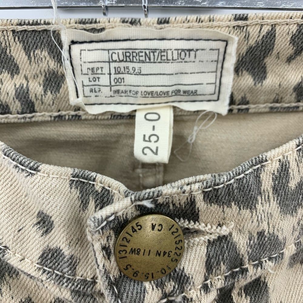 Current/Elliott Soho Zip‎ Stiletto Leopard Jeans - Thumbnail 3