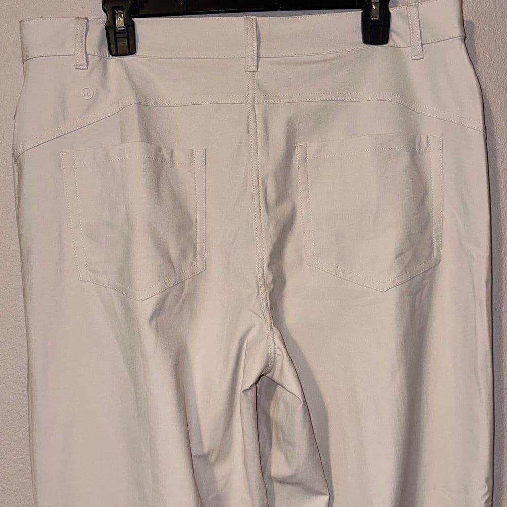Lululemon City Sleek 5 Pocket Wide-Leg High Rise 7/8 Length Pant in White Opal S - Thumbnail 4