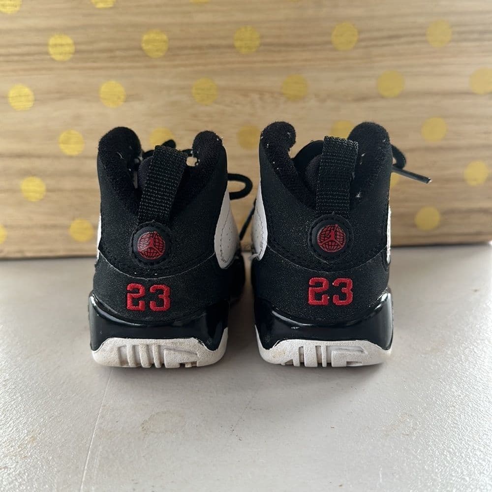 Nike Air Jordan IX 9 White Black‎ Red Retro Sz 6c - Thumbnail 4