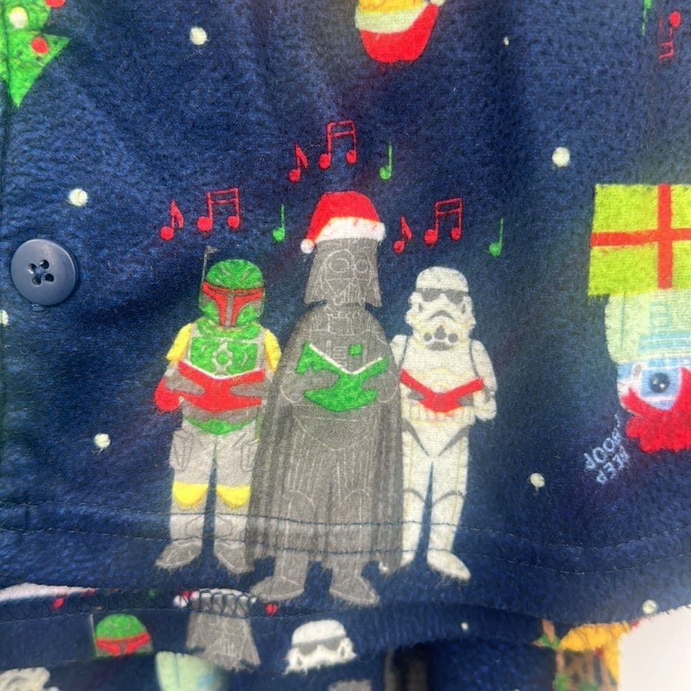 Star Wars Holiday 2pc Button Up Jammies Sz‎ XS (4-5) - Thumbnail 4