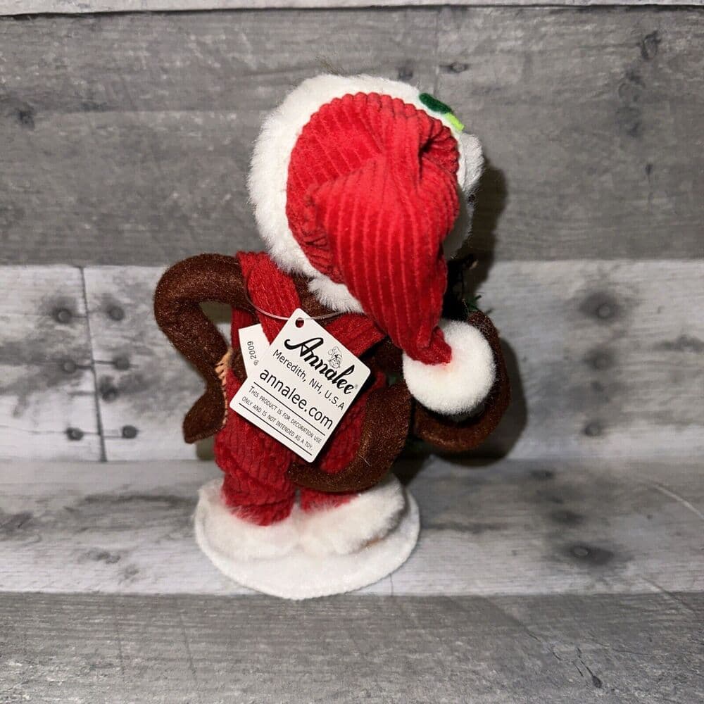 Annalee 7"‎ Classic Santa Monkey in Overalls & Wreath of Bananas 2009 75030 New - Thumbnail 3