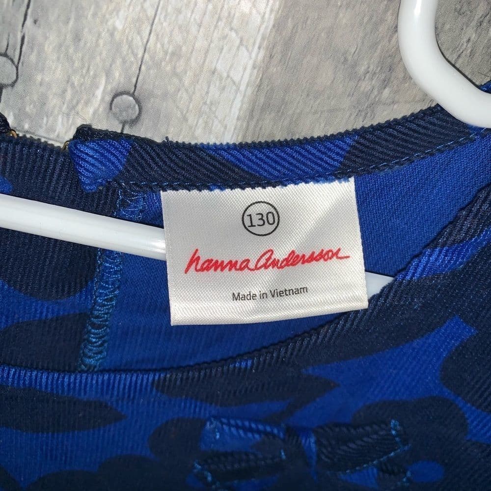 Hanna Andersson Blue Floral Dress‎ Sz 130 (8) - Thumbnail 3