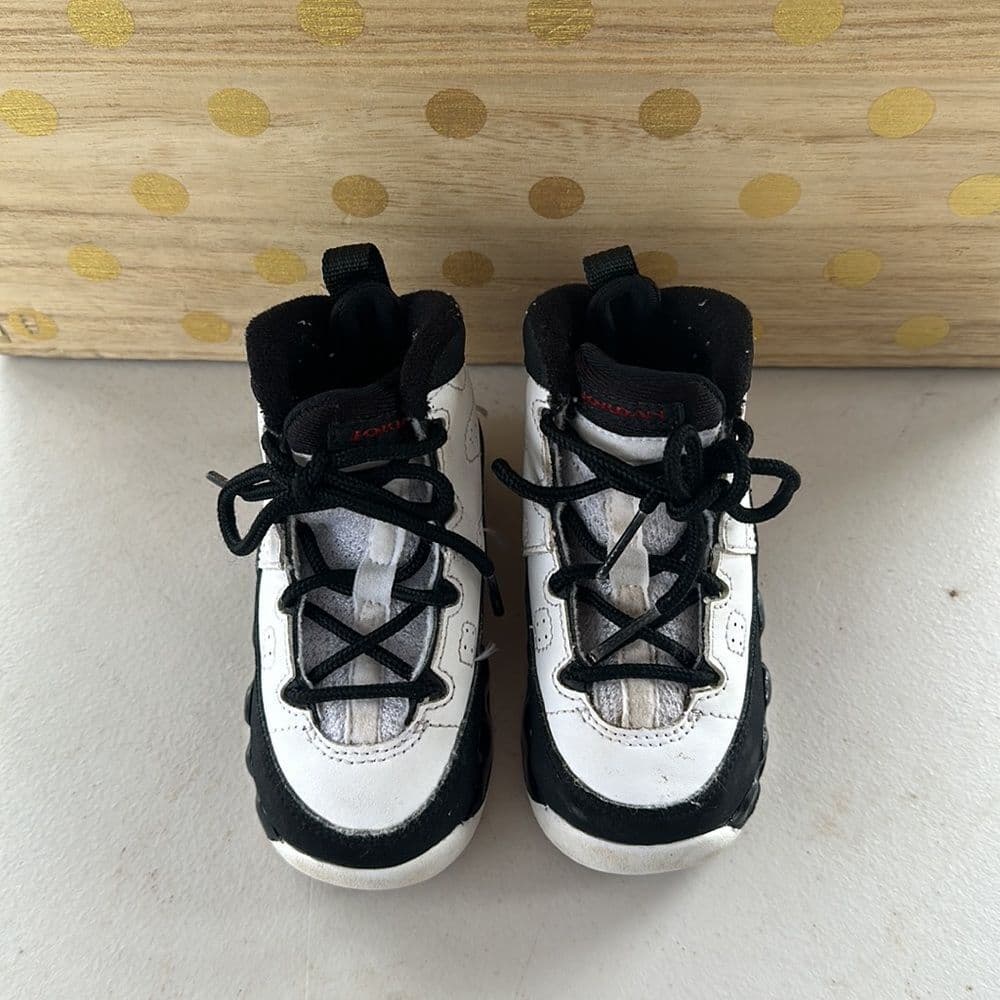 Nike Air Jordan IX 9 White Black‎ Red Retro Sz 6c - Thumbnail 2