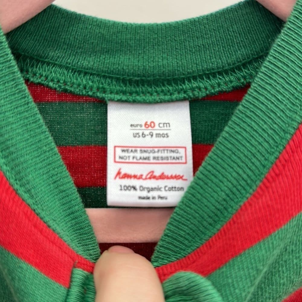 Hanna Andersson Holiday Stripe Pjs‎ 60cm 6-9m - Thumbnail 3