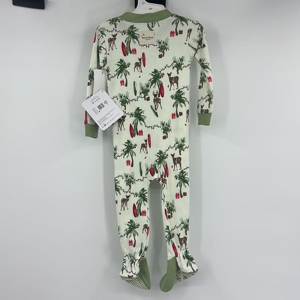 Burt’s Bees Palmtree Dear Christmas Sleeper Sz 6-9m NWT‎ - Thumbnail 3