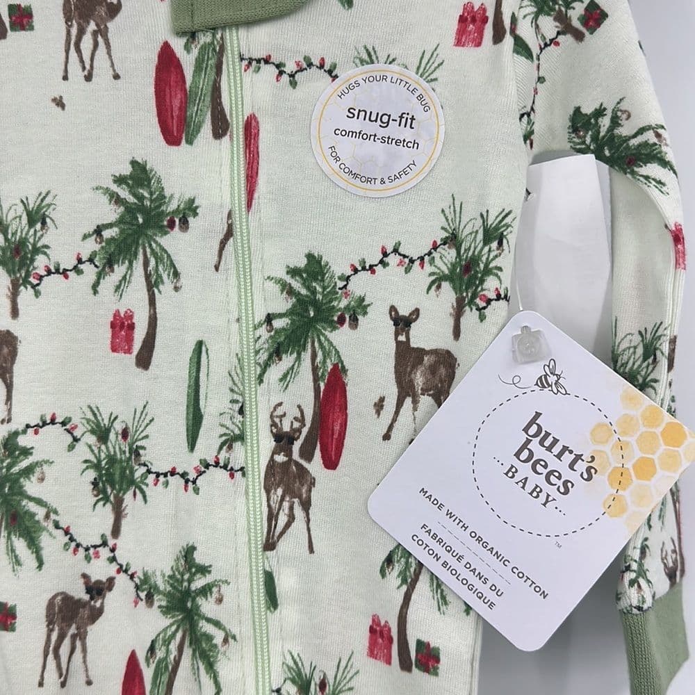 Burt’s Bees Palmtree Dear Christmas Sleeper Sz 6-9m NWT‎ - Thumbnail 2