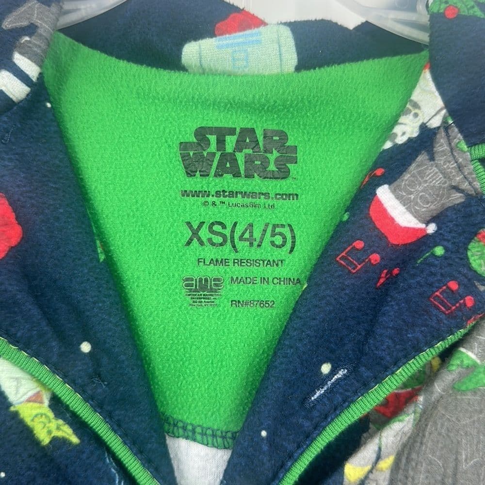 Star Wars Holiday 2pc Button Up Jammies Sz‎ XS (4-5) - Thumbnail 2