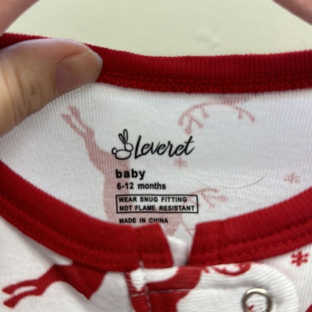 Leveret Holiday Reindeer Pjs NWT 6-12m‎ - Thumbnail 3