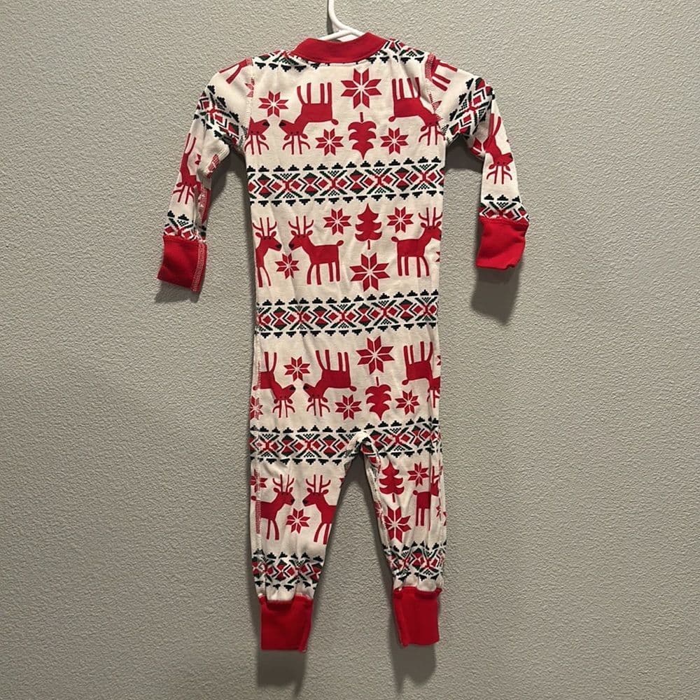Hanna Andersson Dear Deer Zip‎ Up PJs Sz 80cm 18-24m - Thumbnail 3