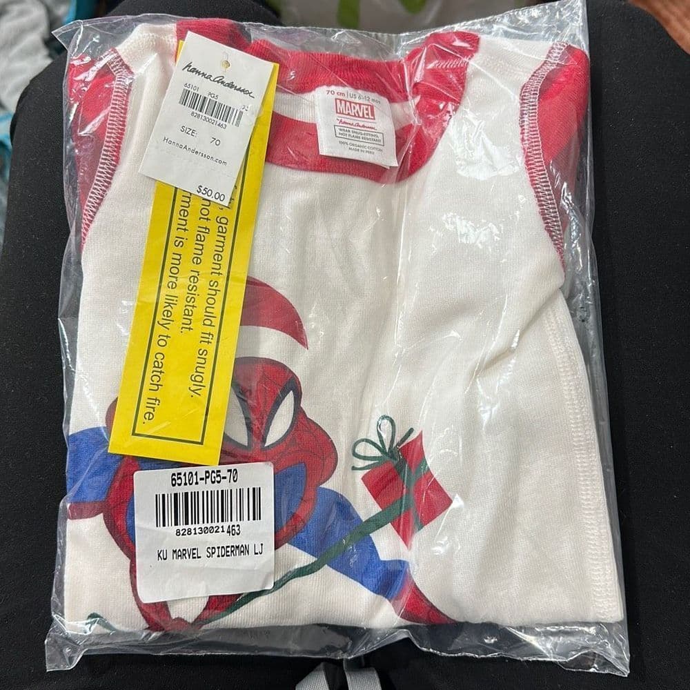 Hanna Andersson Spider-Man 2pc PJ Set NWT Sz‎ 6-12m 70cm - Thumbnail 2