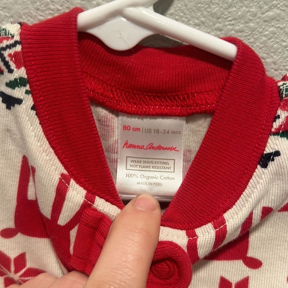 Hanna Andersson Dear Deer Zip‎ Up PJs Sz 80cm 18-24m - Thumbnail 2