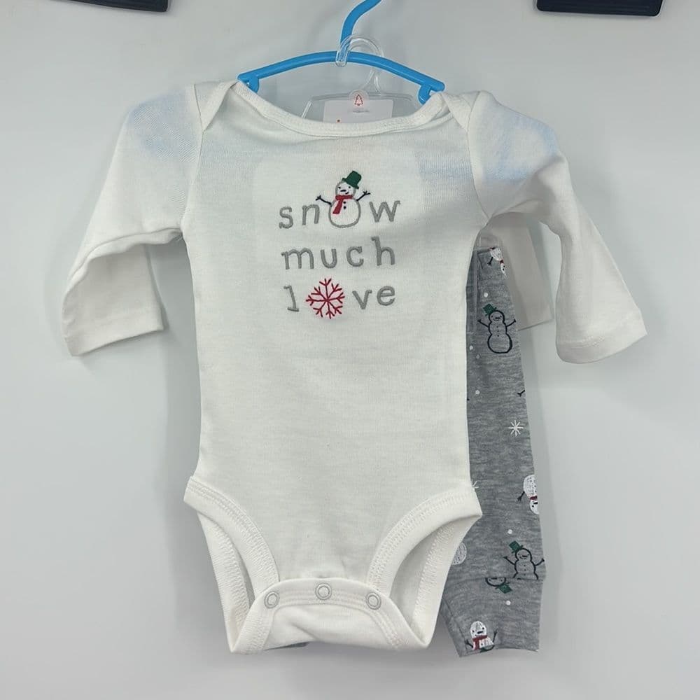 Just One You by CARTERS (2) Outfit Bundle Sz Newborn Santa Sleeper/Snowman 2pc‎ - Thumbnail 2