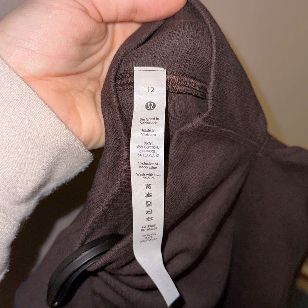 Lululemon Ribbed Wool-Blend Turtleneck in Espresso NWT Sz 12‎ - Thumbnail 6