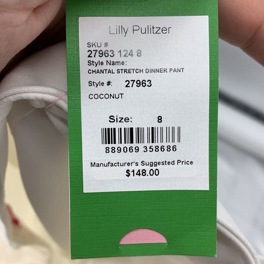 Lilly Pulitzer Chantel Stretch Dinner Pant in Coconut Sz 8‎ NWT - Thumbnail 8