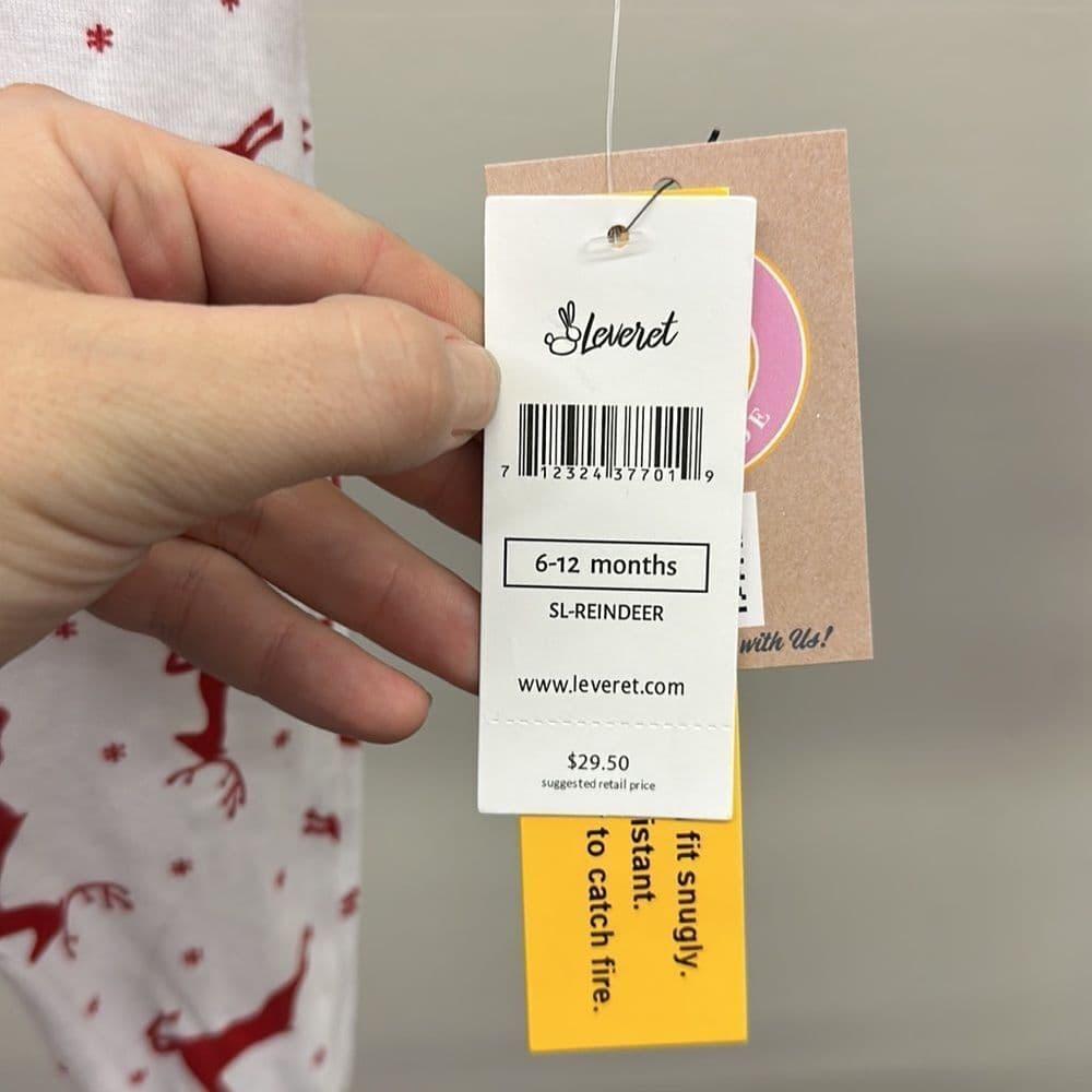 Leveret Holiday Reindeer Pjs NWT 6-12m‎ - Thumbnail 4