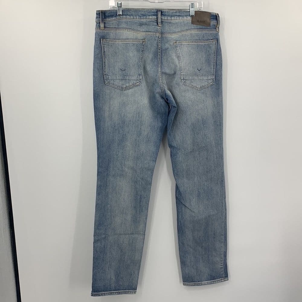 Hudson Jeans Mens Blake Slim Straight‎ Sz 36 Distressed Light Wash - Thumbnail 5