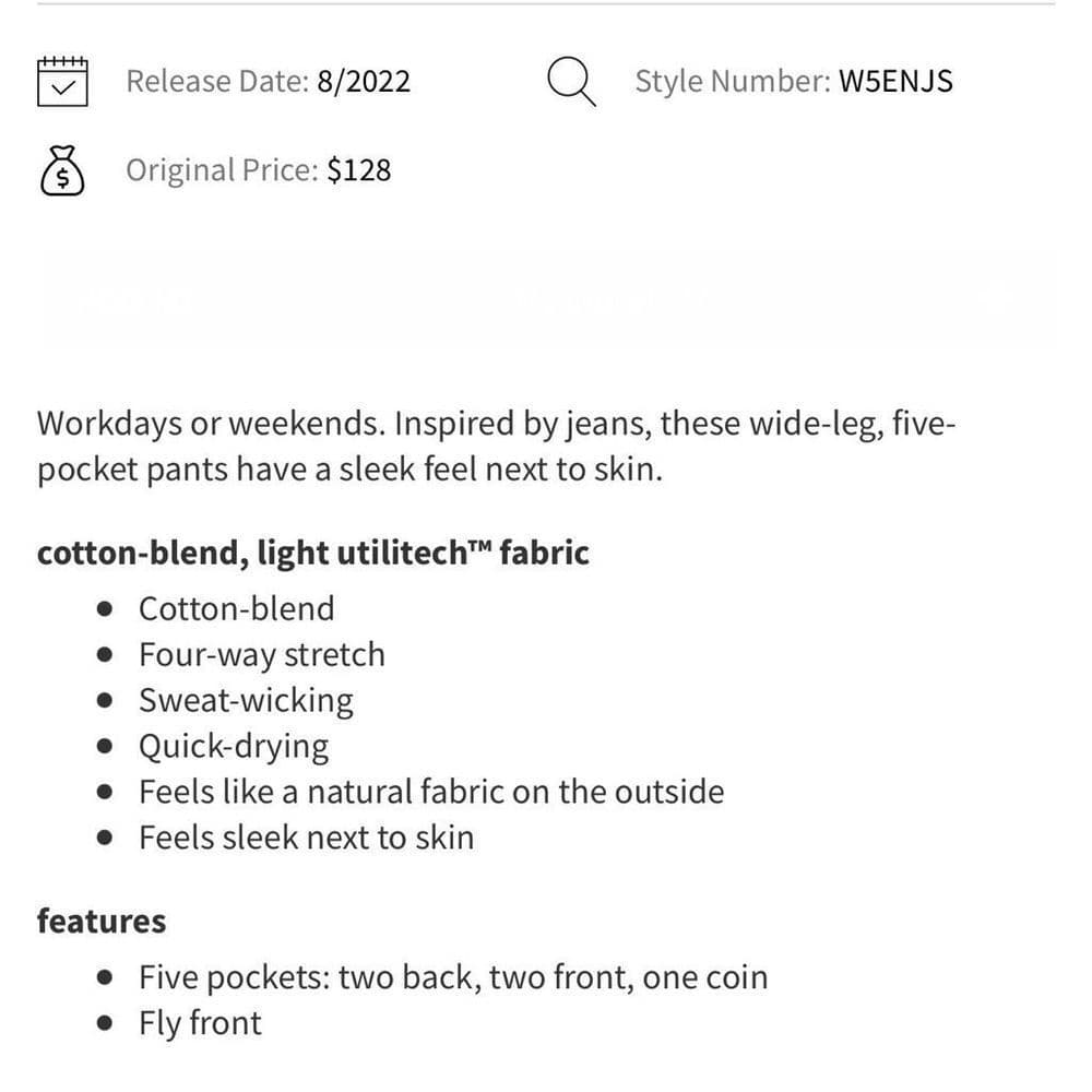 Lululemon City Sleek 5 Pocket Wide-Leg High-Rise Pant *Light Utilitech in Natura - Thumbnail 8