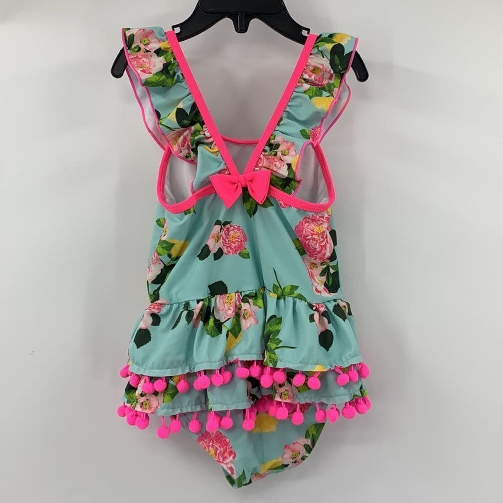 Betsey Johnson Pompom Ruffle Swimsuit Sz 4‎ - Thumbnail 2