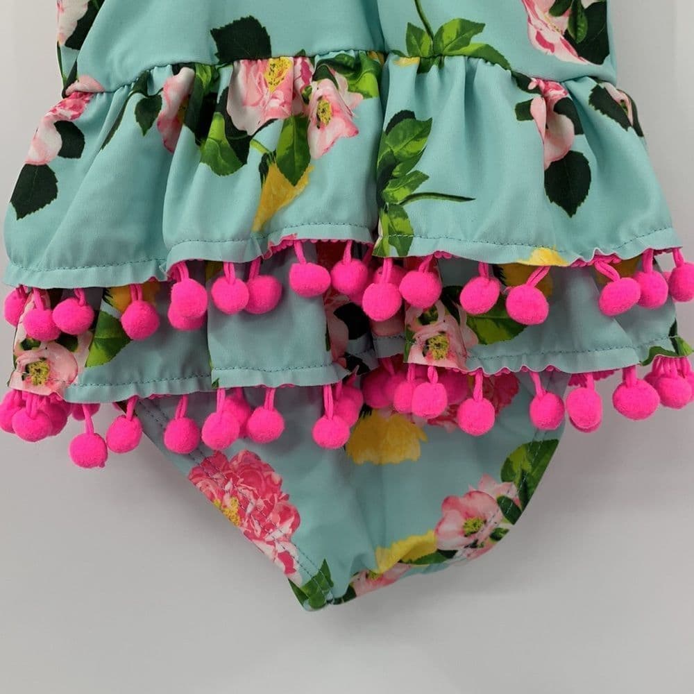 Betsey Johnson Pompom Ruffle Swimsuit Sz 4‎ - Thumbnail 4