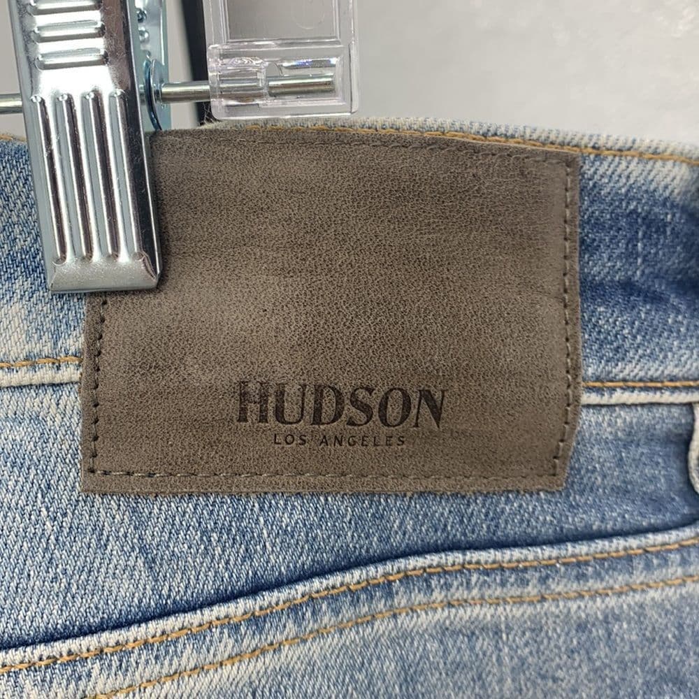 Hudson Jeans Mens Blake Slim Straight‎ Sz 36 Distressed Light Wash - Thumbnail 7