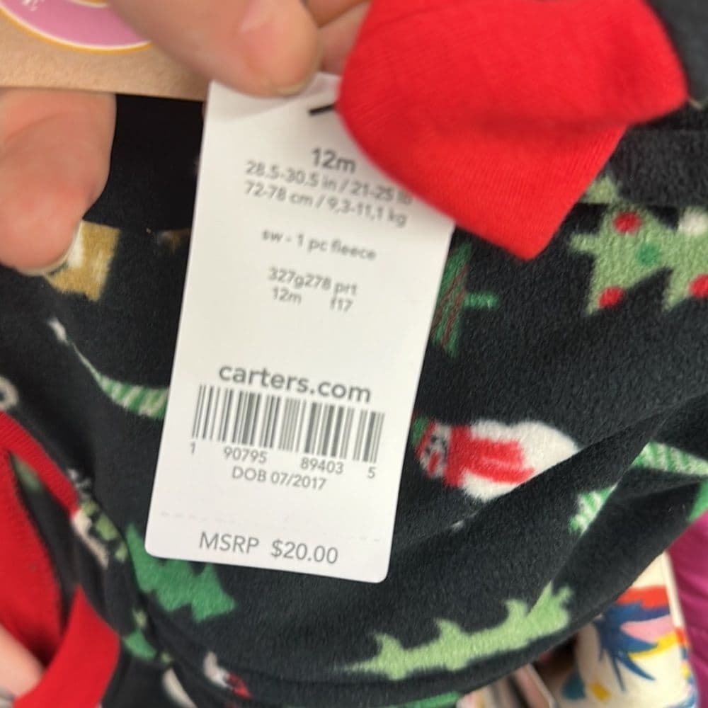 Carters‎ Fleece Holiday Sleeper Pjs 12m NWT - Thumbnail 5