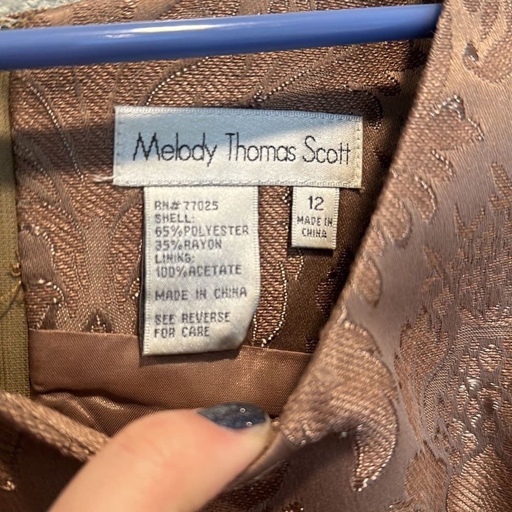 Melody Thomas‎ Scott Dress with Overcoat Sz 12 - Thumbnail 5