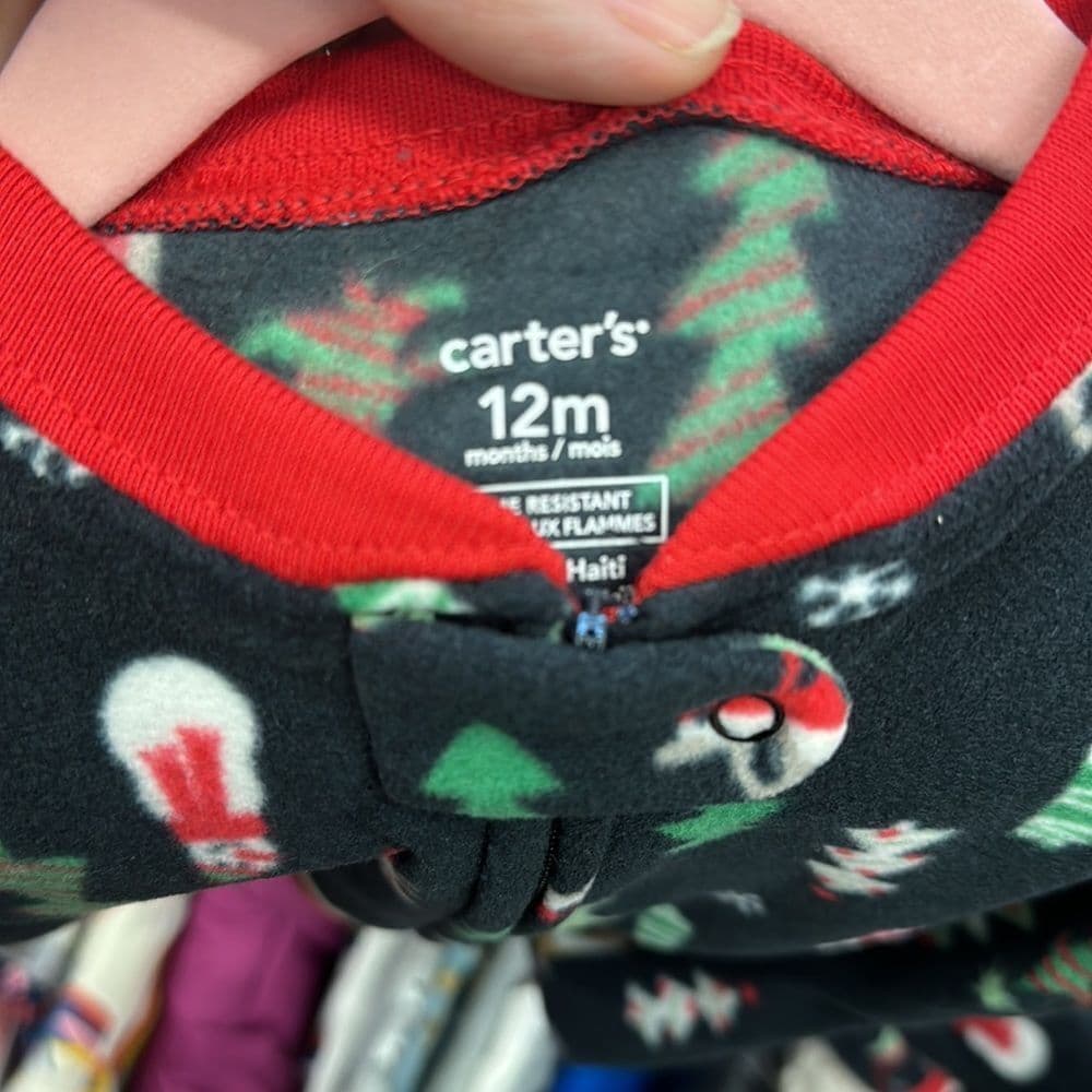 Carters‎ Fleece Holiday Sleeper Pjs 12m NWT - Thumbnail 4