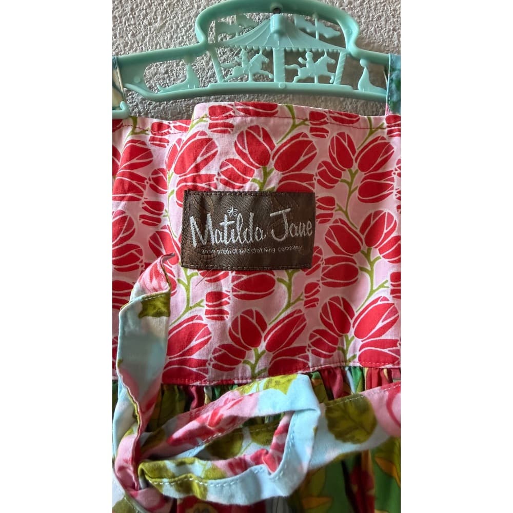 Matilda Jane Girls Strawberry Floral Mixed Print Tiered Dress D1357 Size 4 - Thumbnail 5
