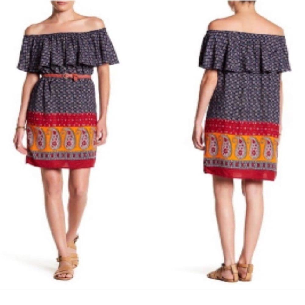 Beach Lunch Lounge Collection Off the‎ shoulder Dress Sz M - Thumbnail 3