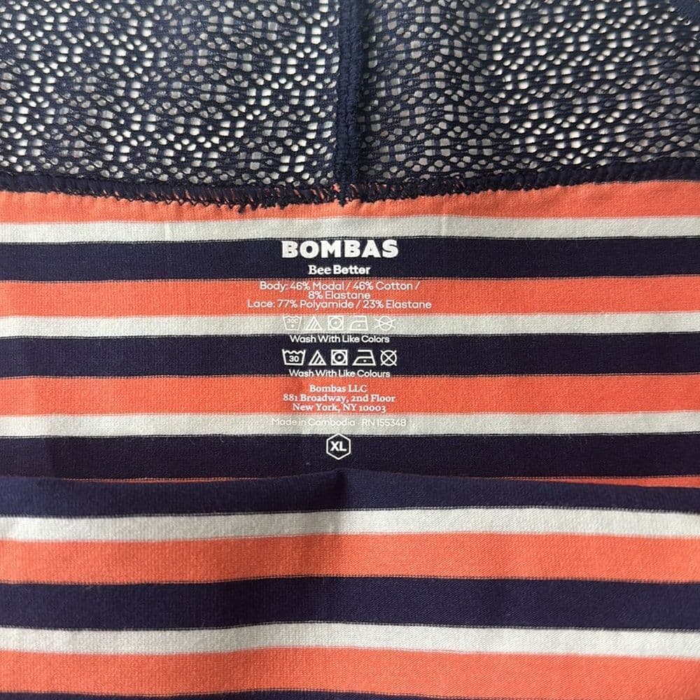 Bombas Modal Striped Lace Trimmed Hipster‎ Underwear Sz XL - Thumbnail 4