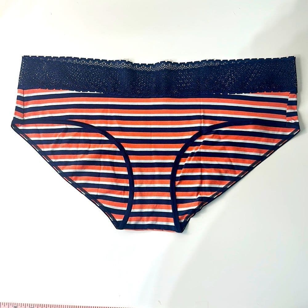 Bombas Modal Striped Lace Trimmed Hipster‎ Underwear Sz XL - Thumbnail 2