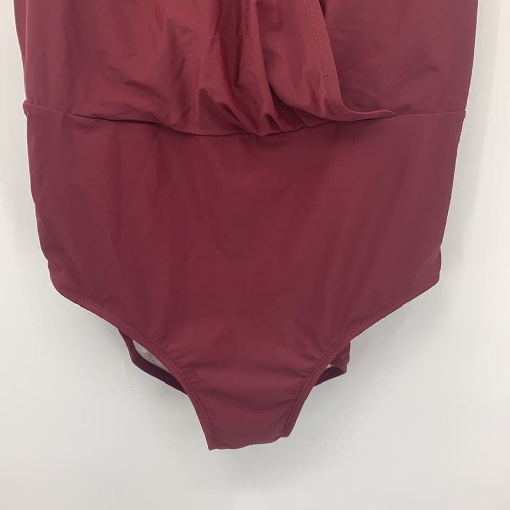 Aqua Couture Curvy 3x One‎ Piece Faux Wrap Swim NWT - Thumbnail 3