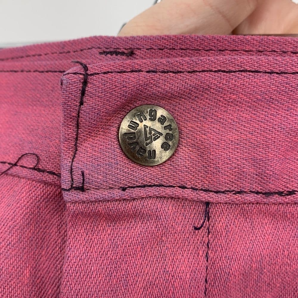 Vintage Navdungaree Mens Utility Trouser Cut off‎ Shorts Sz 31 - Thumbnail 4