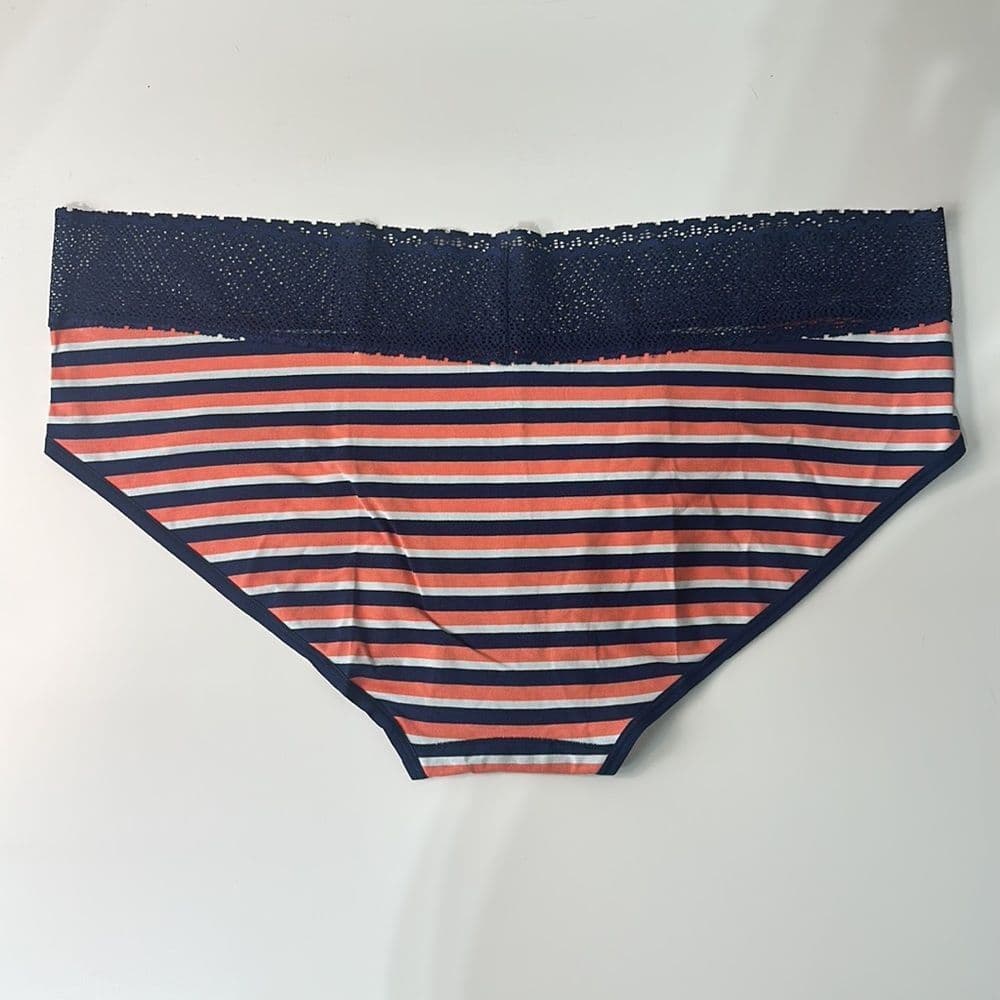 Bombas Modal Striped Lace Trimmed Hipster‎ Underwear Sz XL - Thumbnail 3